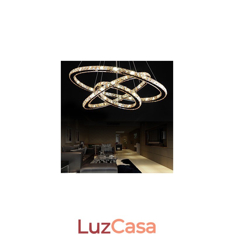 Luzes de teto com anel de estilo moderno Lâmpada de teto de cristal