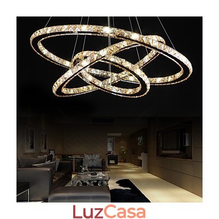 Luzes de teto com anel de estilo moderno Lâmpada de teto de cristal Luzes de teto com anel de estilo moderno Lâmpada de teto de cristal
