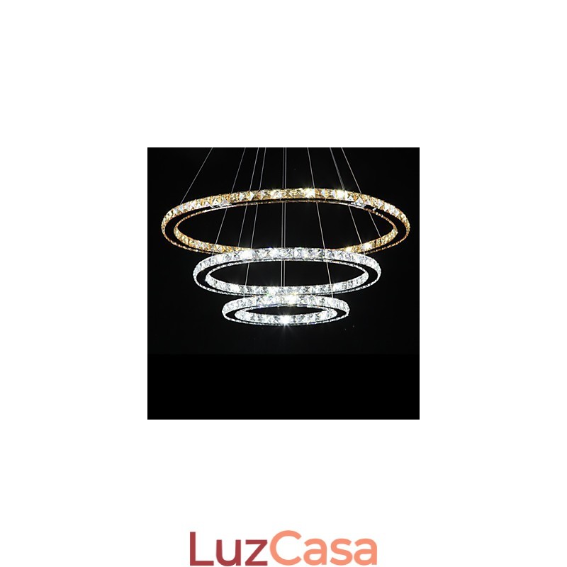 Luzes de teto com anel de estilo moderno Lâmpada de teto de cristal