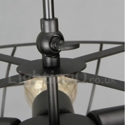 Luminária pendente retrô vintage de 5 luzes