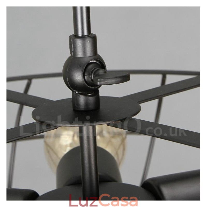 Luminária pendente retrô vintage de 5 luzes