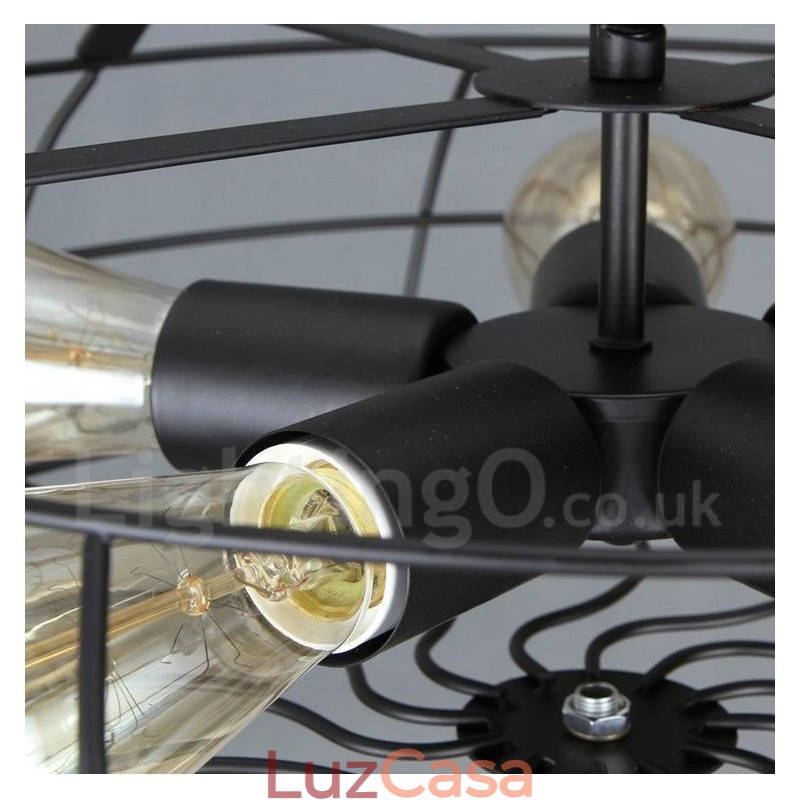 Luminária pendente retrô vintage de 5 luzes