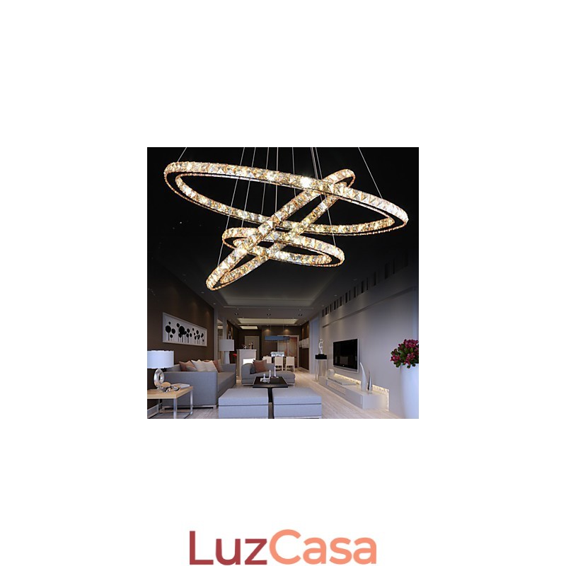 Luzes de teto com anel de estilo moderno Lâmpada de teto de cristal