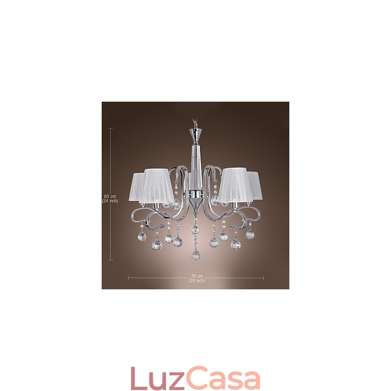 Lustre moderno contemporâneo de cristal galvanizado