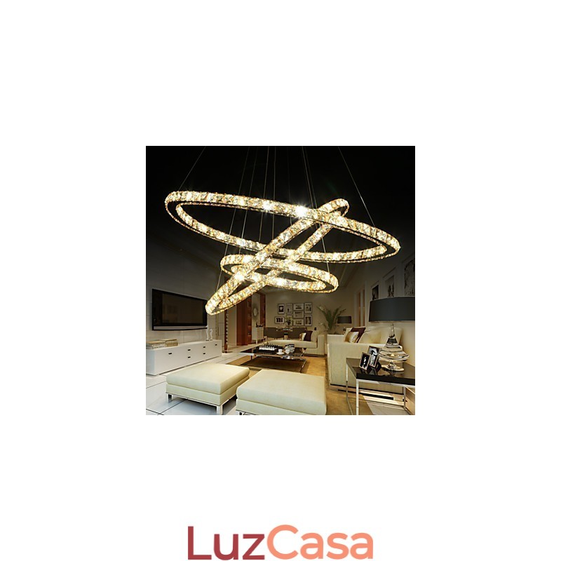 Luzes de teto com anel de estilo moderno Lâmpada de teto de cristal