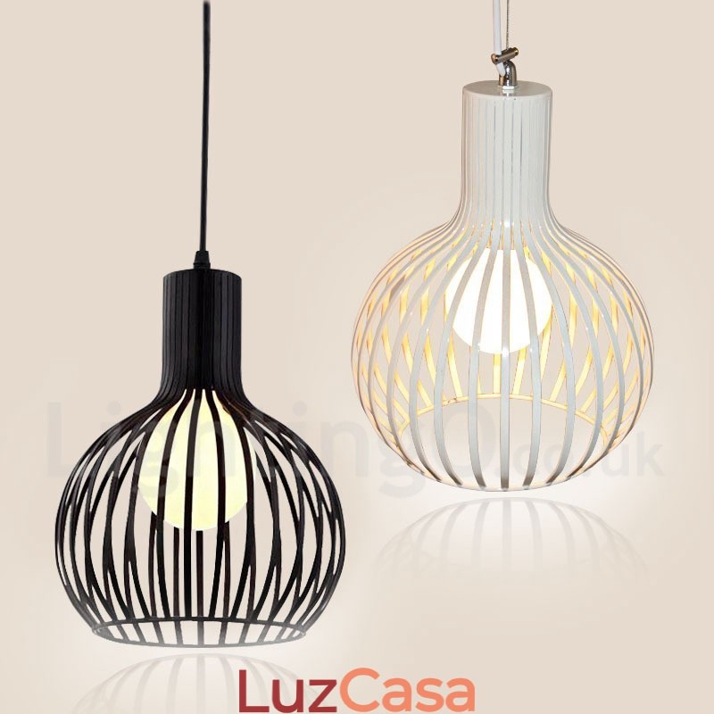 Luminária pendente moderna contemporânea de metal com globo de 1 luz