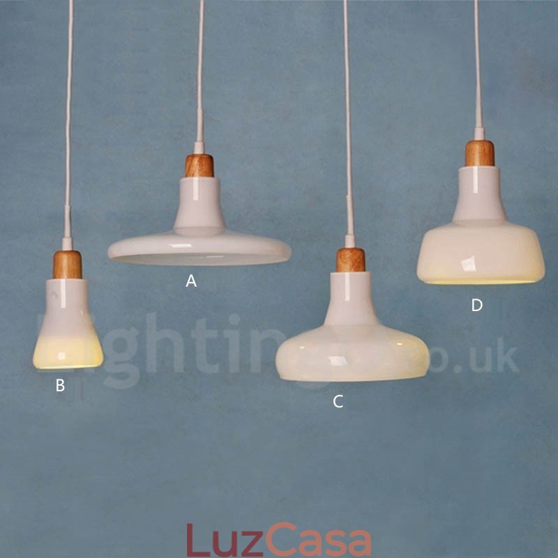 Luminária pendente retrô vintage com abajur de vidro