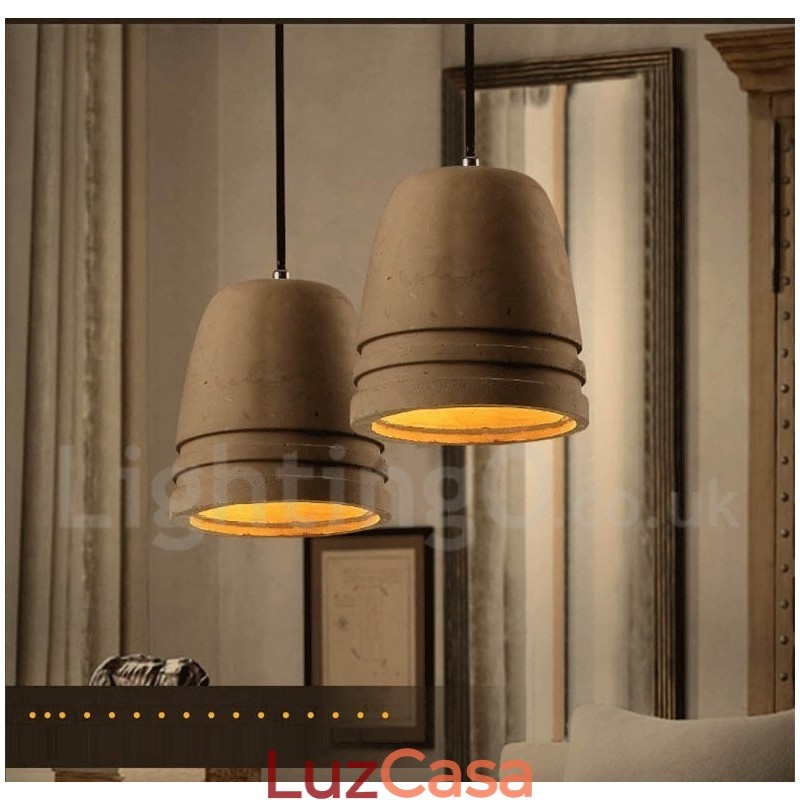 Luminária pendente de concreto retrô vintage