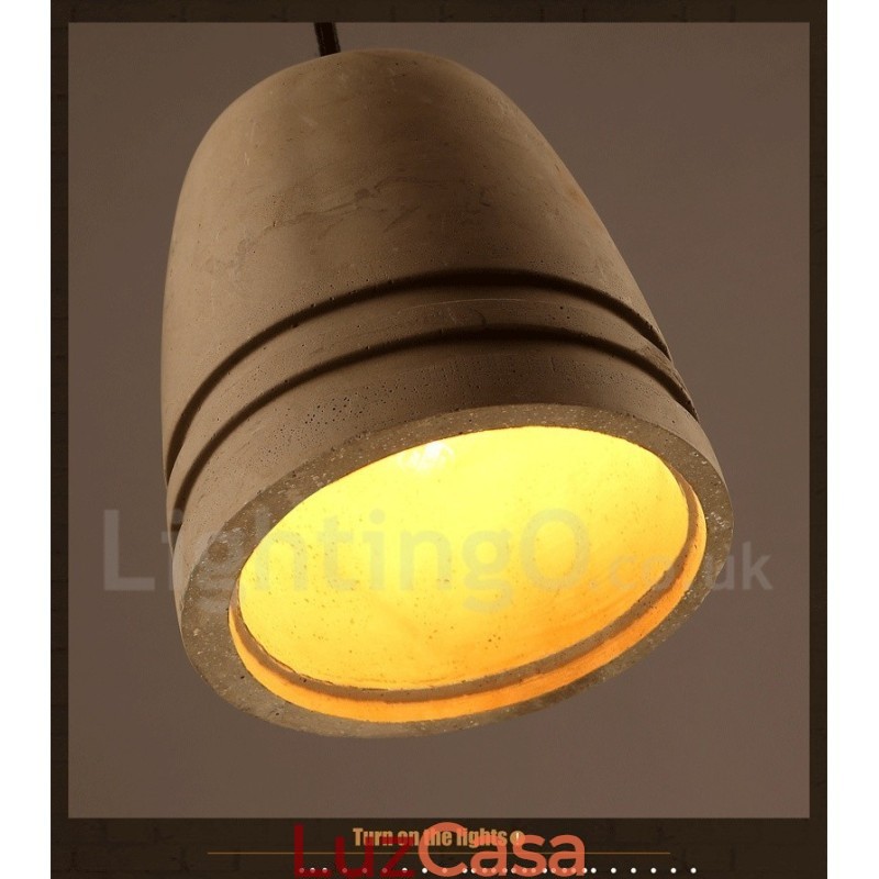 Luminária pendente de concreto retrô vintage