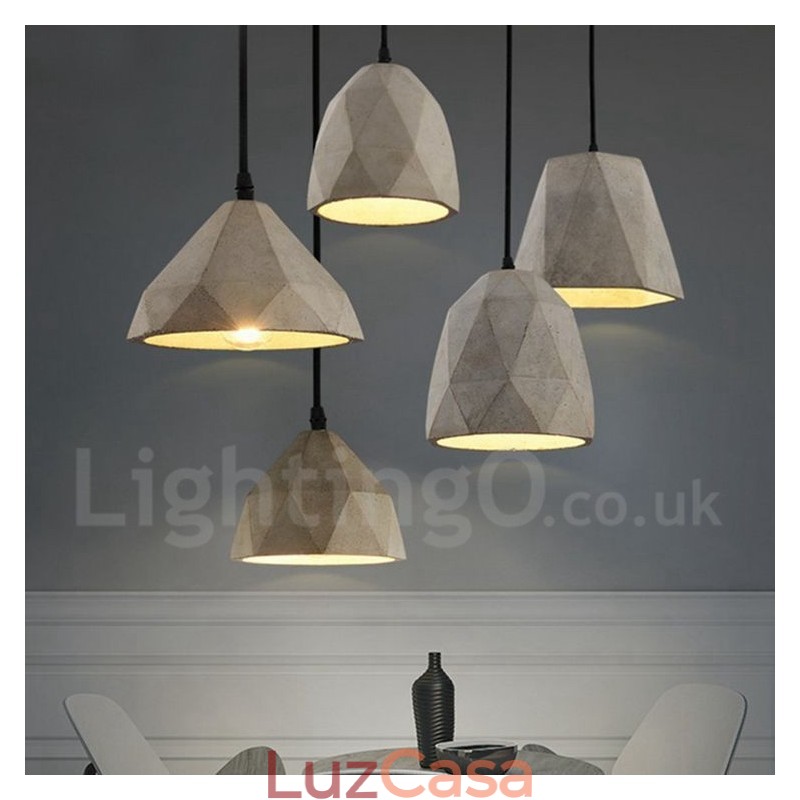 Luminária pendente vintage Concrte 1 luz