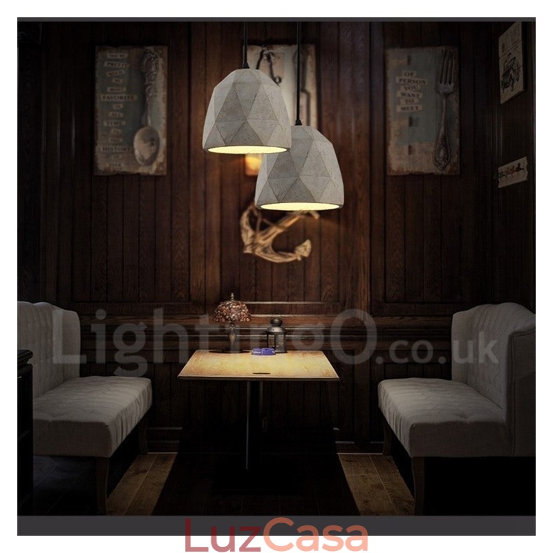 Luminária pendente vintage Concrte 1 luz