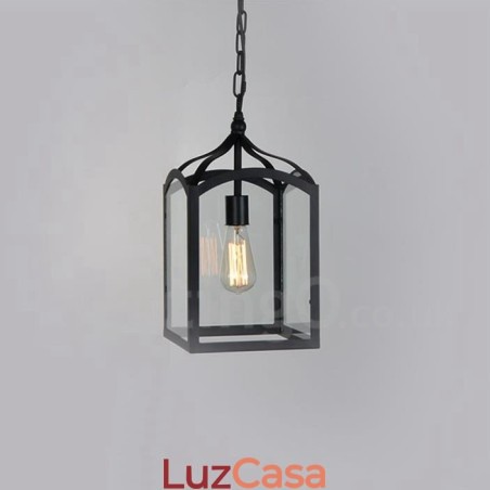 Luminária pendente rústica de metal com cúpula de vidro Luminária pendente rústica de metal com cúpula de vidro