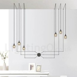 Para 6 luzes pendentes com cúpula de vidro