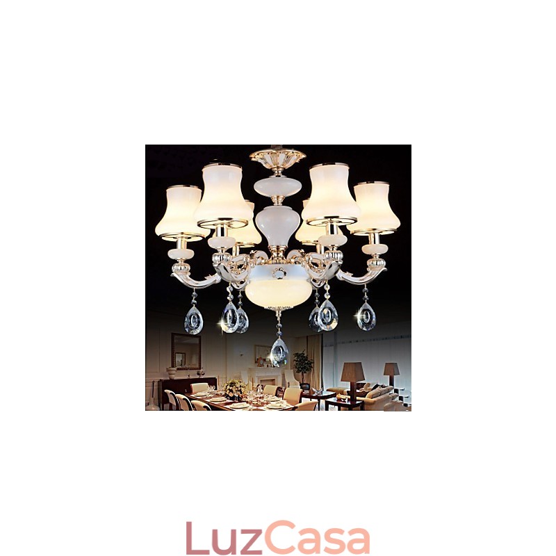 O luxuoso lustre pendente de jade natural do lustre pendente de cristal europeu