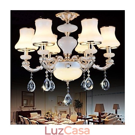 O luxuoso lustre pendente de jade natural do lustre pendente de cristal europeu