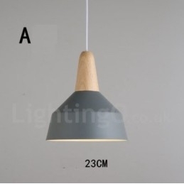 Luminária pendente moderna contemporânea de madeira e metal multicolorida