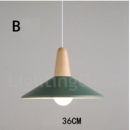 Luminária pendente moderna contemporânea de madeira e metal multicolorida
