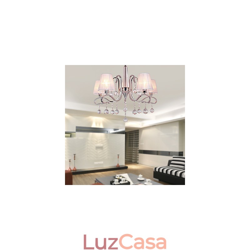 Lustre moderno contemporâneo de cristal galvanizado