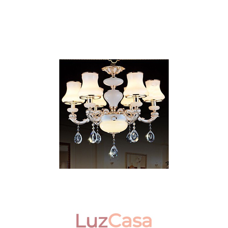 O luxuoso lustre pendente de jade natural do lustre pendente de cristal europeu