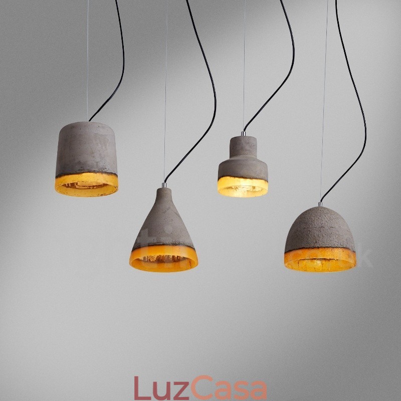 Luminária pendente moderna contemporânea Concrte 1 luz