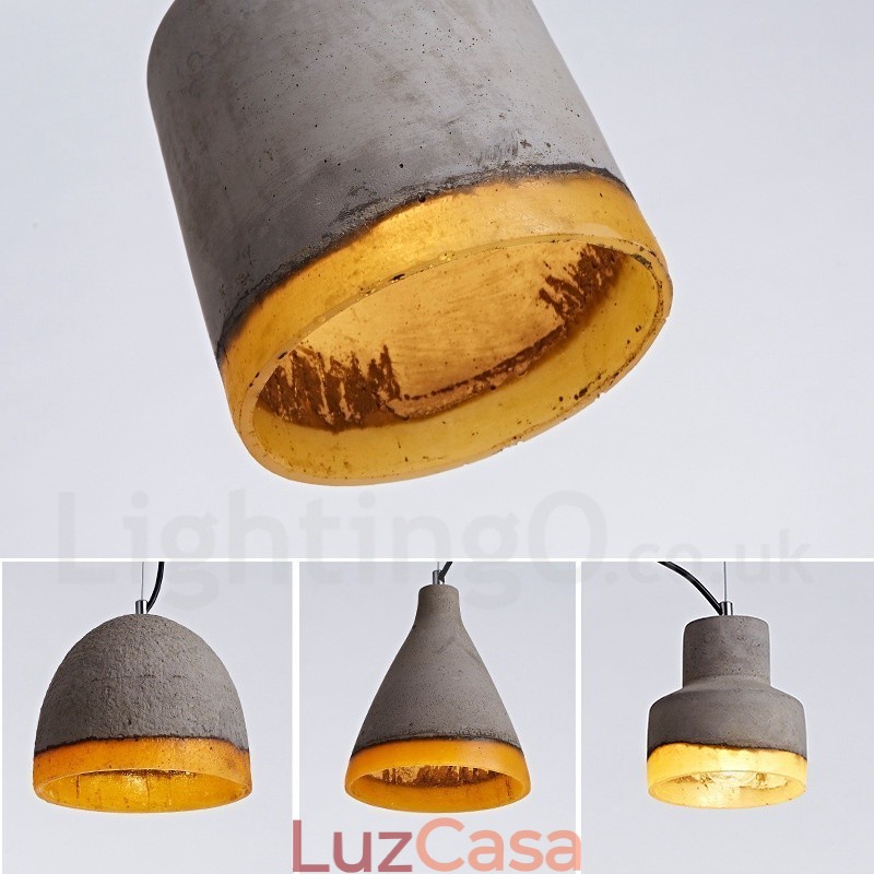 Luminária pendente moderna contemporânea Concrte 1 luz