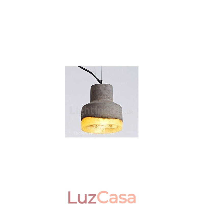 Luminária pendente moderna contemporânea Concrte 1 luz