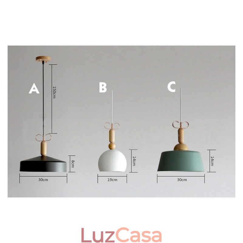 Luminária pendente moderna contemporânea multicolorida
