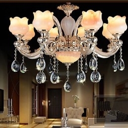 Luminária pendente estilo europeu Jade Luminária pendente de cristal