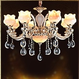 Luminária pendente estilo europeu Jade Luminária pendente de cristal