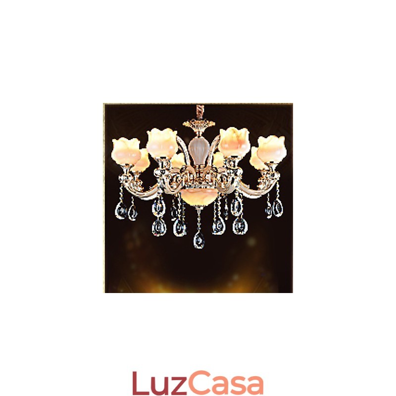 Luminária pendente estilo europeu Jade Luminária pendente de cristal