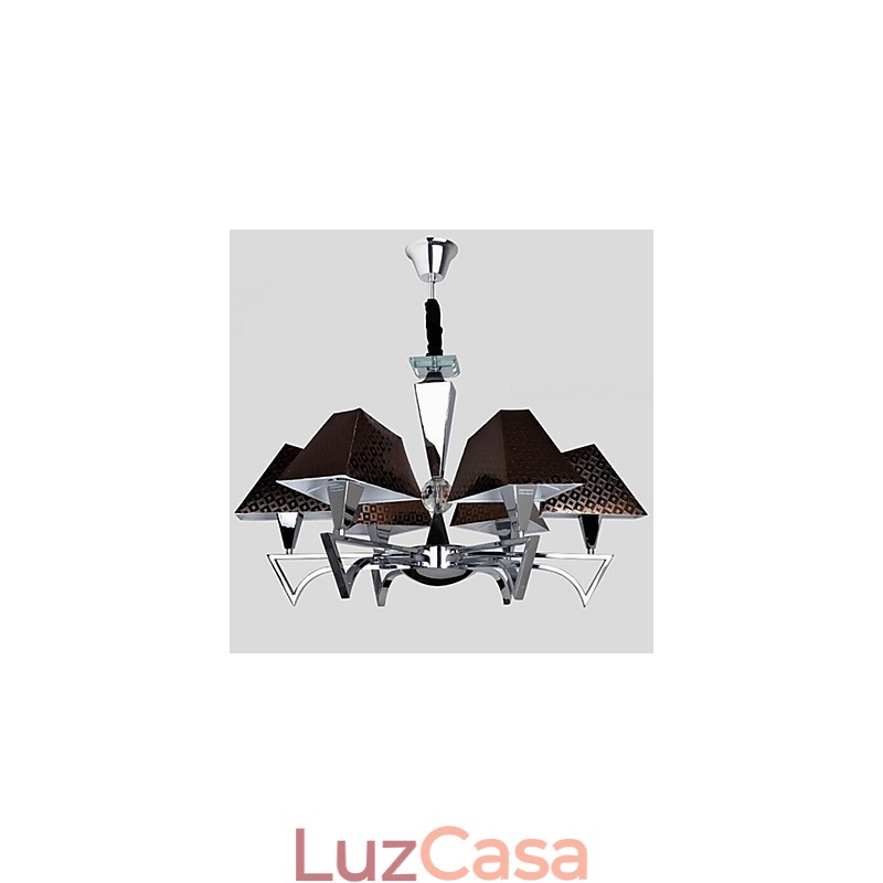 Lustre de ferro forjado da moda, iluminação artística, lustre com 6 luzes
