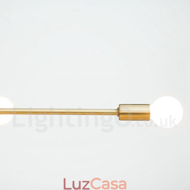 Lustre moderno contemporâneo de cobre com 5 luzes