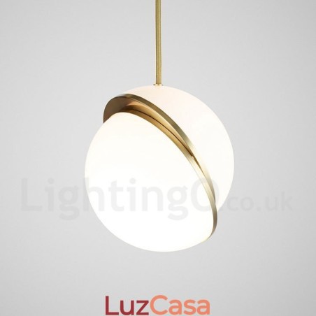 Luminária pendente moderna contemporânea de cobre com abajur de vidro Luminária pendente moderna contemporânea de cobre com abajur de vidro