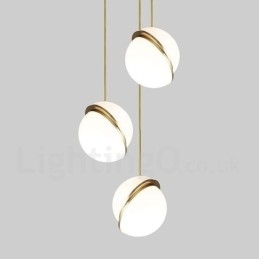 Luminária pendente moderna contemporânea de cobre com abajur de vidro