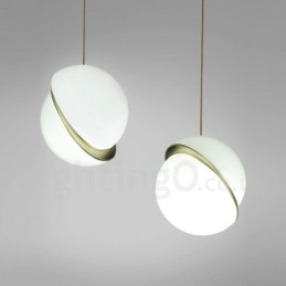 Luminária pendente moderna contemporânea de cobre com abajur de vidro