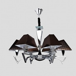 Lustre de ferro forjado da moda, iluminação artística, lustre com 6 luzes