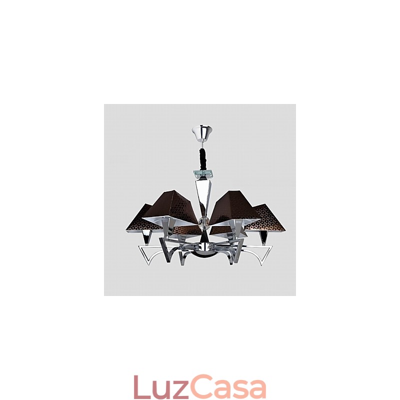 Lustre de ferro forjado da moda, iluminação artística, lustre com 6 luzes
