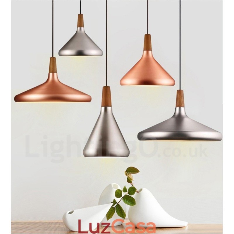 Luminária pendente moderna contemporânea de metal com 1 luz