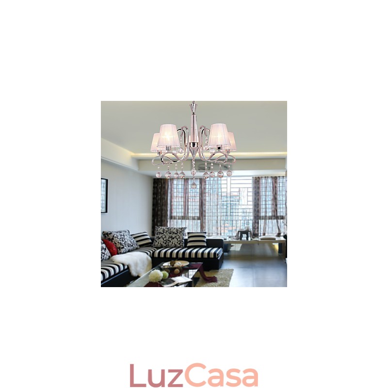 Lustre moderno contemporâneo de cristal galvanizado