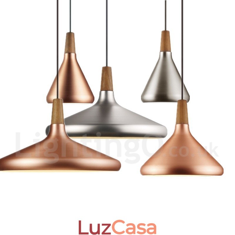 Luminária pendente moderna contemporânea de metal com 1 luz