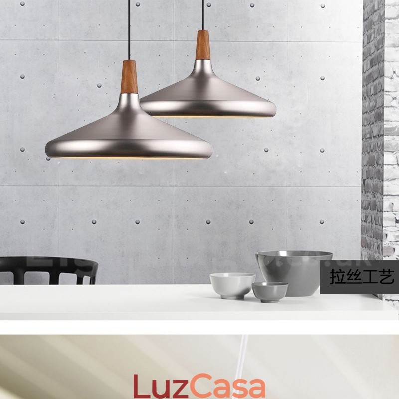 Luminária pendente moderna contemporânea de metal com 1 luz