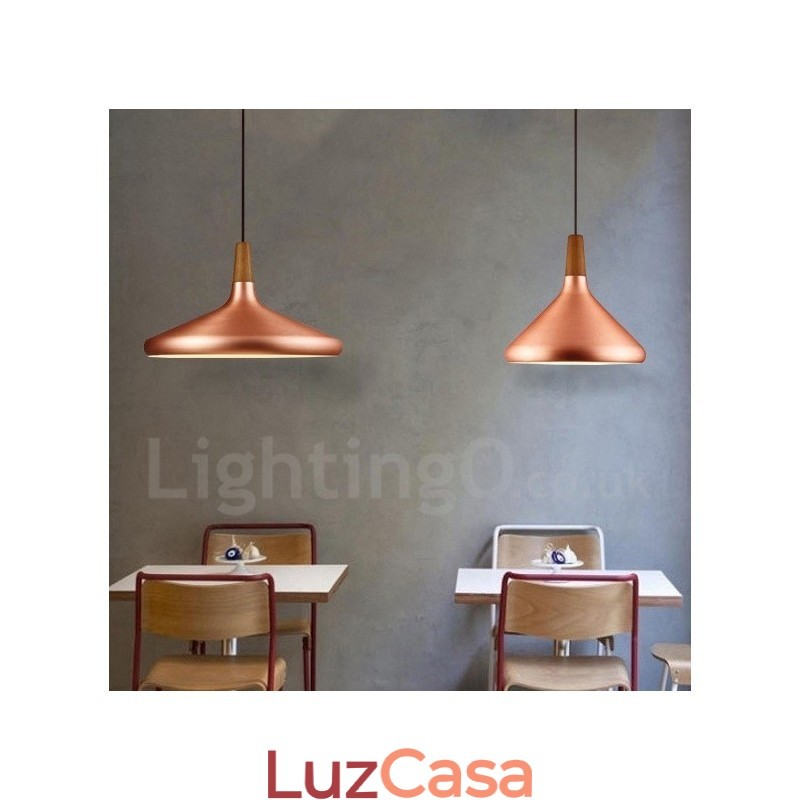 Luminária pendente moderna contemporânea de metal com 1 luz