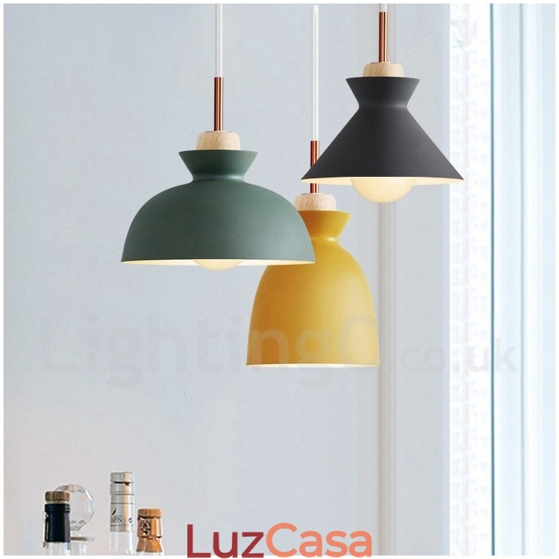 Luminária pendente moderna contemporânea de metal multicolorida