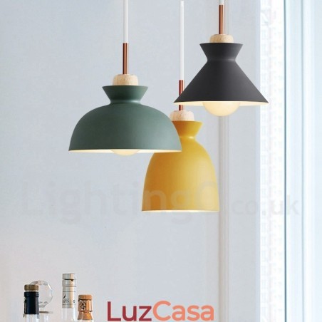 Luminária pendente moderna contemporânea de metal multicolorida Luminária pendente moderna contemporânea de metal multicolorida