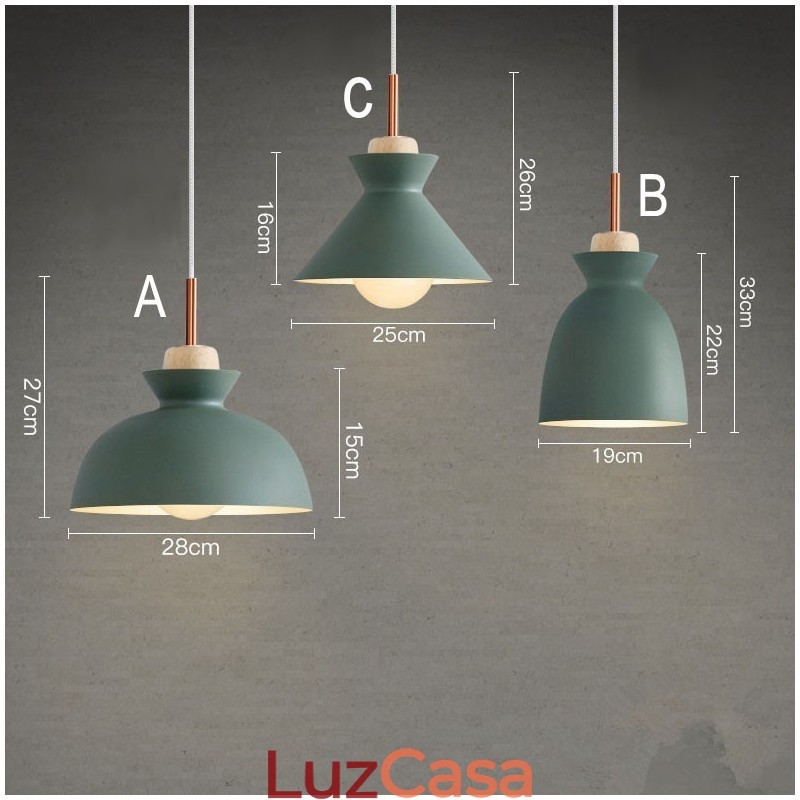 Luminária pendente moderna contemporânea de metal multicolorida