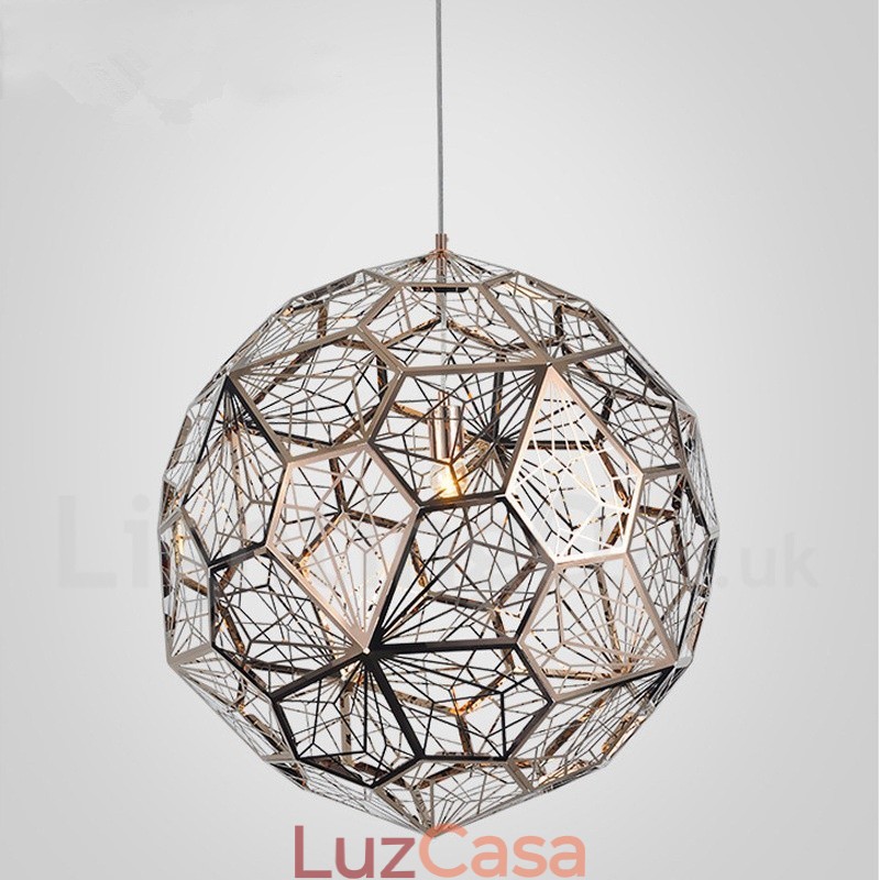 Luminária pendente moderna contemporânea com globo de 1 luz