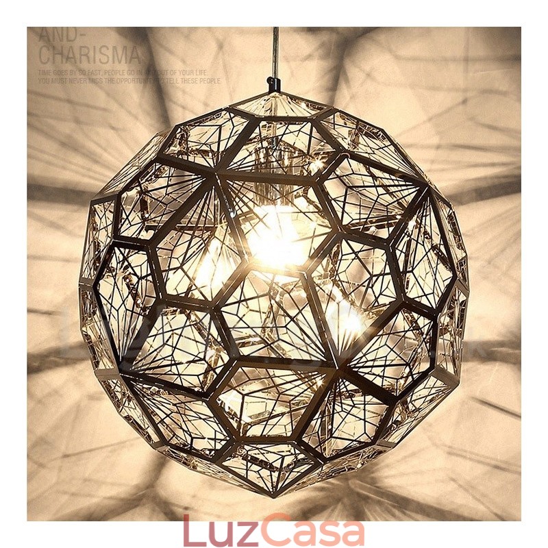 Luminária pendente moderna contemporânea com globo de 1 luz