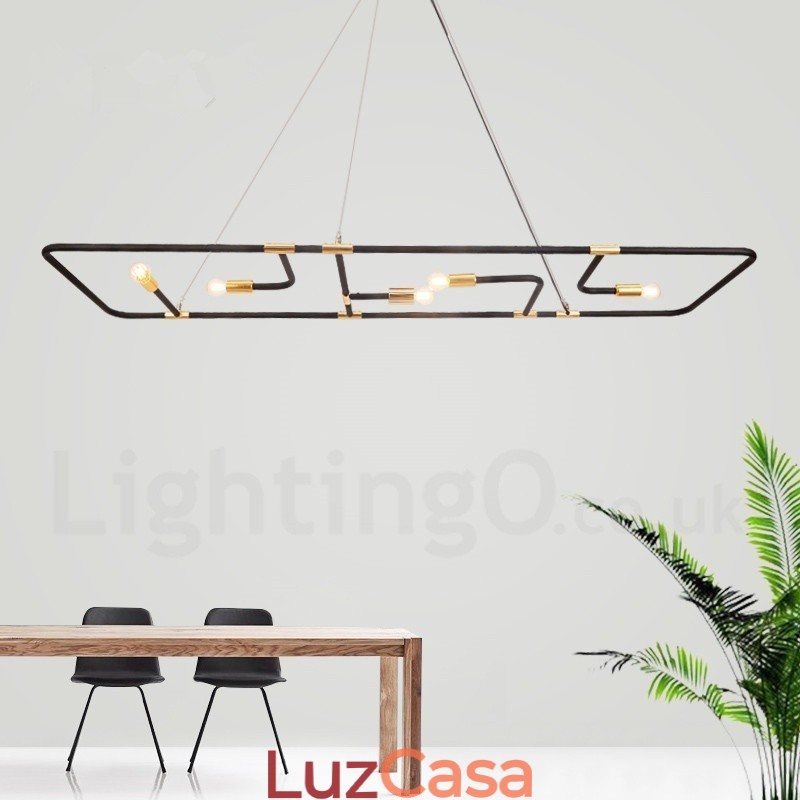 Luminária pendente moderna contemporânea de 5 luzes