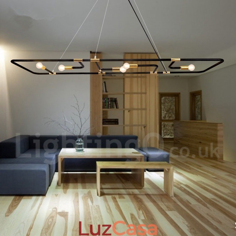 Luminária pendente moderna contemporânea de 5 luzes