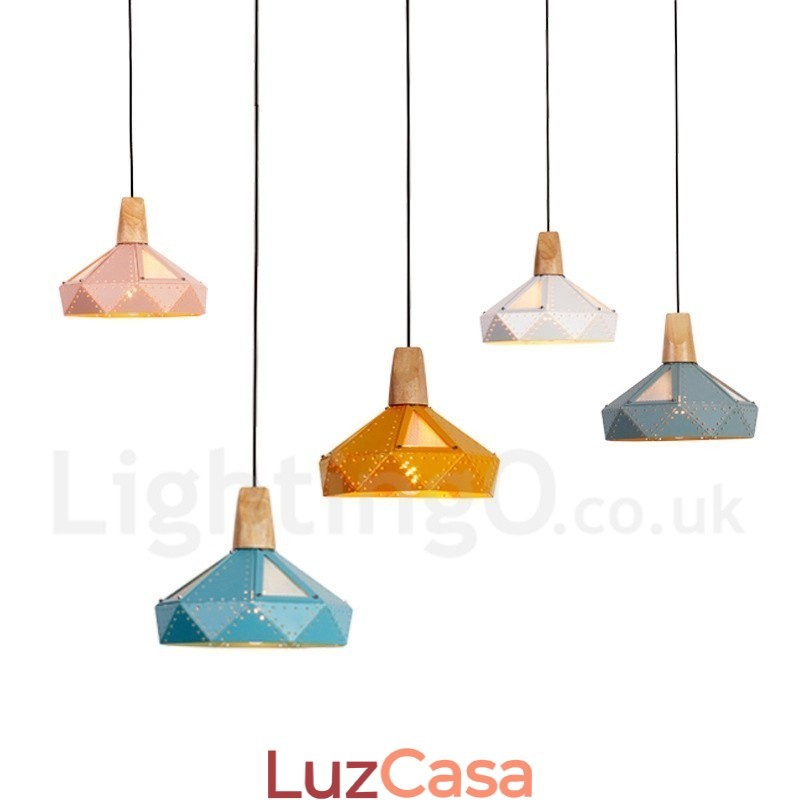 Único 1 Luz Moderna Contemporânea Multi Cores Pendente Luz